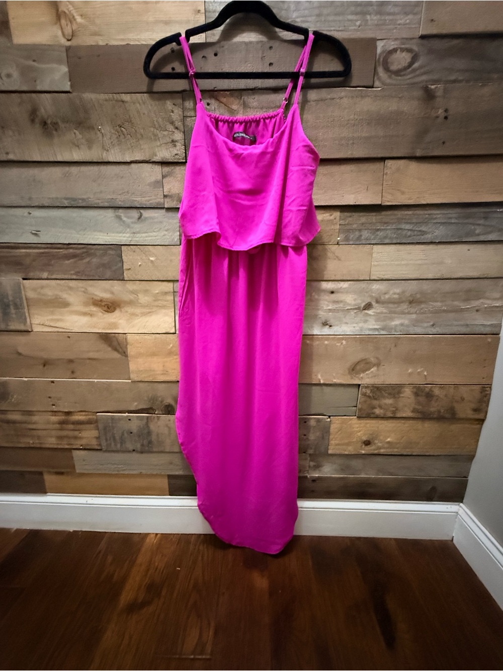 Bright Fuchsia Spaghetti Strap Maxi Dress